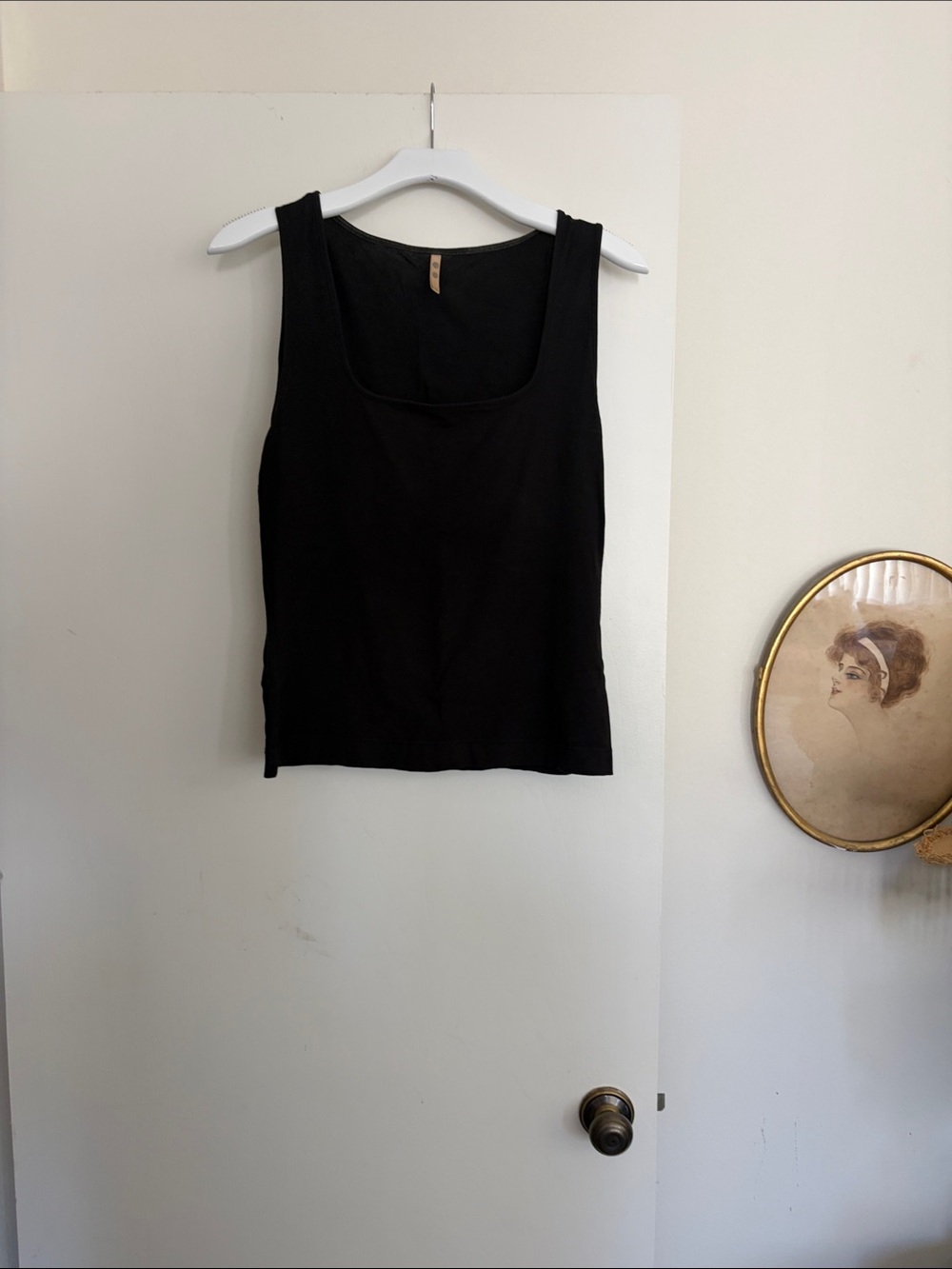 Three Dots Black Scoop Neck Tank Top